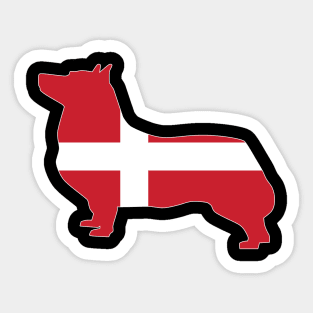 Swedish Vallhund Denmark Flag Filled Sticker